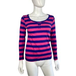 Ambiance Apparel Purple and Pink Fitted Long Sleeve Tee